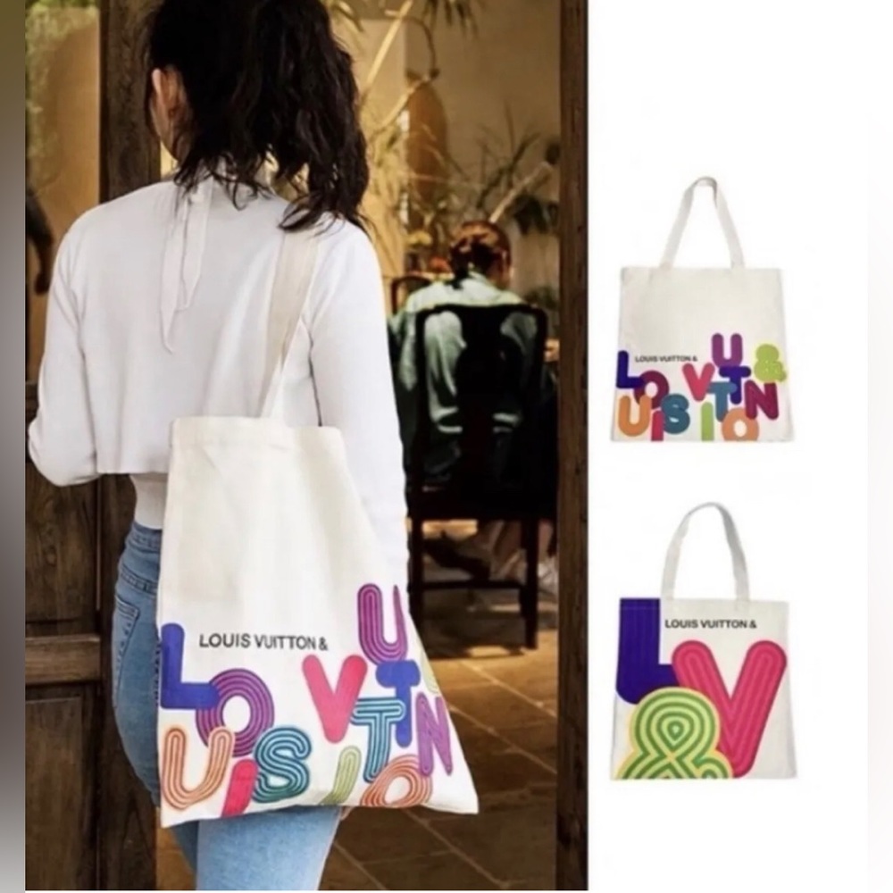 🆕 LOUIS VUITTON Novelty Canvas Eco Tote Bag Exhibition 2022🔥Lim…
